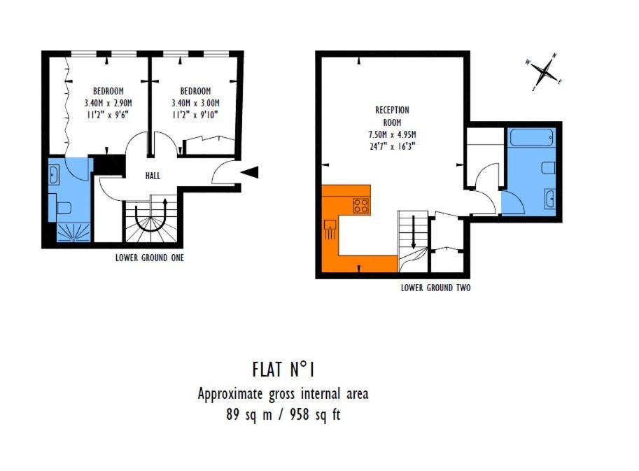 Stylish 2 Bed Split Level Flat Appartamento *